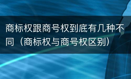 商标权跟商号权到底有几种不同（商标权与商号权区别）