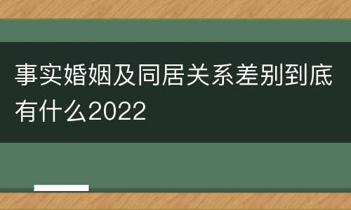 事实婚姻及同居关系差别到底有什么2022