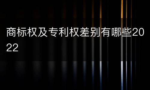 商标权及专利权差别有哪些2022