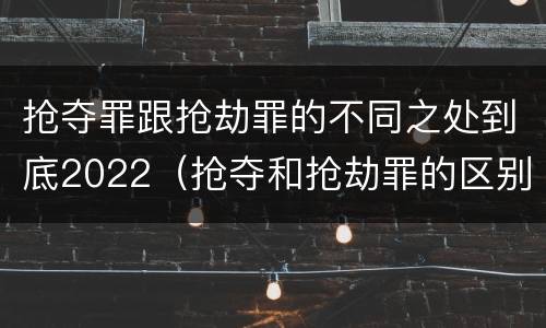 抢夺罪跟抢劫罪的不同之处到底2022（抢夺和抢劫罪的区别）