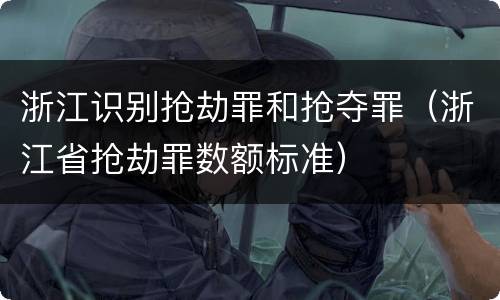 浙江识别抢劫罪和抢夺罪（浙江省抢劫罪数额标准）