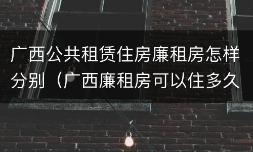 广西公共租赁住房廉租房怎样分别（广西廉租房可以住多久）