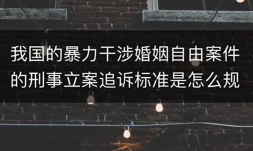 我国的暴力干涉婚姻自由案件的刑事立案追诉标准是怎么规定