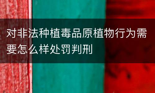 对非法种植毒品原植物行为需要怎么样处罚判刑