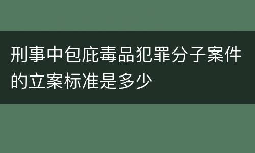 刑事中包庇毒品犯罪分子案件的立案标准是多少