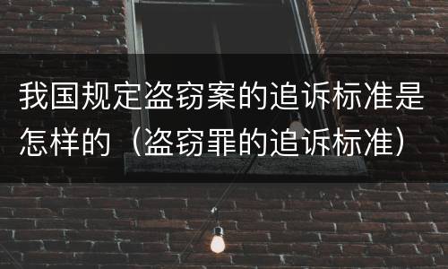 我国规定盗窃案的追诉标准是怎样的（盗窃罪的追诉标准）