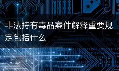 非法持有毒品案件解释重要规定包括什么