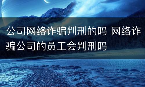 公司网络诈骗判刑的吗 网络诈骗公司的员工会判刑吗