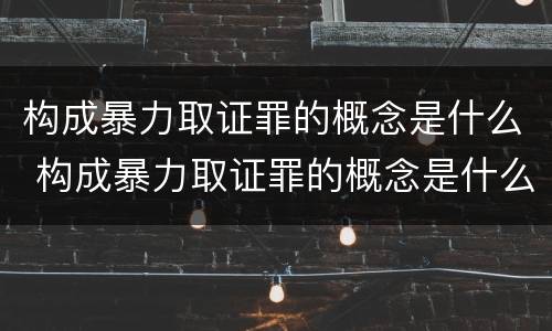 构成暴力取证罪的概念是什么 构成暴力取证罪的概念是什么