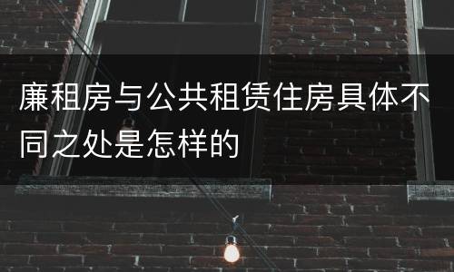 廉租房与公共租赁住房具体不同之处是怎样的