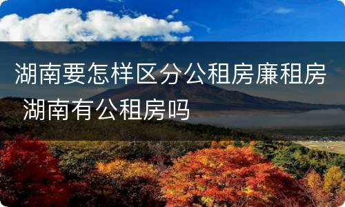 湖南要怎样区分公租房廉租房 湖南有公租房吗