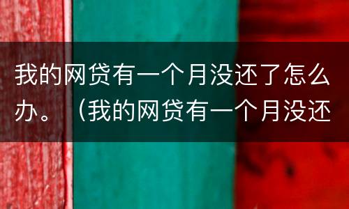 我的网贷有一个月没还了怎么办。（我的网贷有一个月没还了怎么办理）