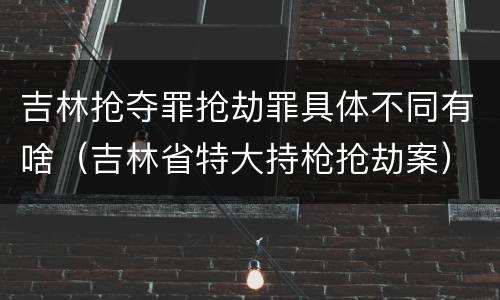 吉林抢夺罪抢劫罪具体不同有啥（吉林省特大持枪抢劫案）