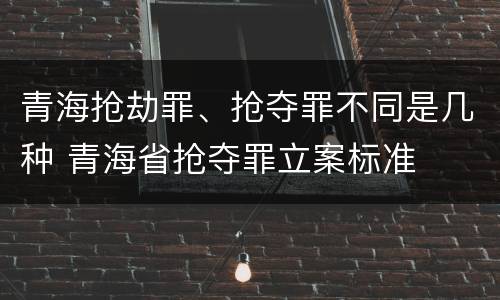 青海抢劫罪、抢夺罪不同是几种 青海省抢夺罪立案标准