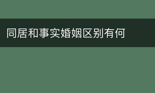 同居和事实婚姻区别有何