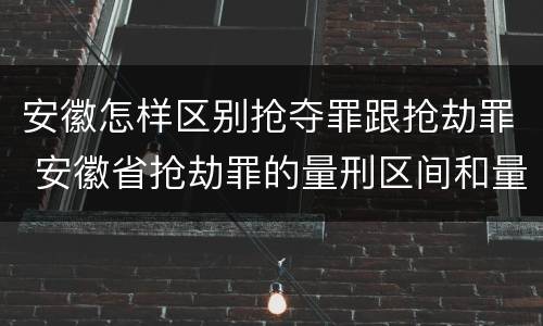 安徽怎样区别抢夺罪跟抢劫罪 安徽省抢劫罪的量刑区间和量刑情节