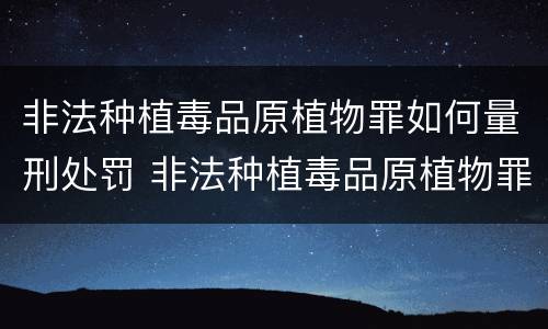 非法种植毒品原植物罪如何量刑处罚 非法种植毒品原植物罪量刑标准