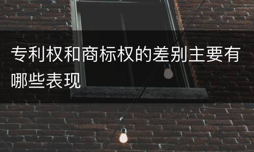 专利权和商标权的差别主要有哪些表现