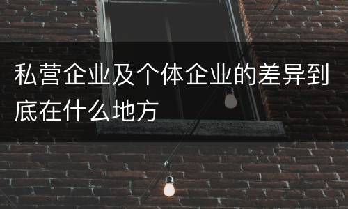 私营企业及个体企业的差异到底在什么地方