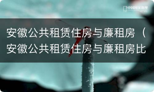 安徽公共租赁住房与廉租房（安徽公共租赁住房与廉租房比例）