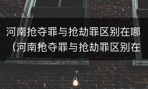 河南抢夺罪与抢劫罪区别在哪（河南抢夺罪与抢劫罪区别在哪儿）