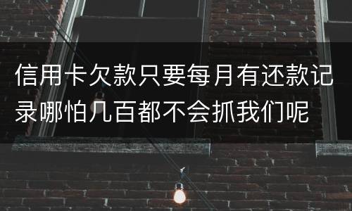 信用卡欠款只要每月有还款记录哪怕几百都不会抓我们呢