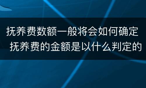 抚养费数额一般将会如何确定 抚养费的金额是以什么判定的