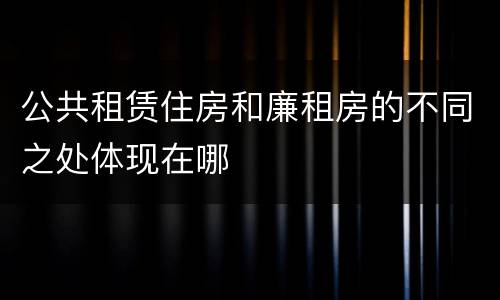 公共租赁住房和廉租房的不同之处体现在哪