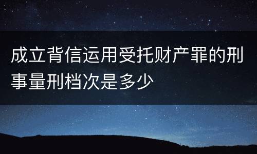 成立背信运用受托财产罪的刑事量刑档次是多少