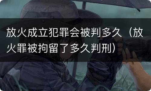 放火成立犯罪会被判多久（放火罪被拘留了多久判刑）