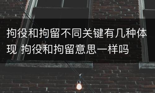 拘役和拘留不同关键有几种体现 拘役和拘留意思一样吗