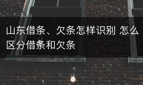 山东借条、欠条怎样识别 怎么区分借条和欠条