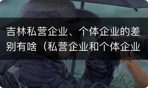 吉林私营企业、个体企业的差别有啥（私营企业和个体企业的区别）