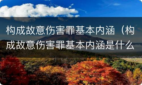 构成故意伤害罪基本内涵（构成故意伤害罪基本内涵是什么）