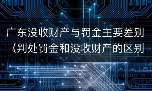 广东没收财产与罚金主要差别（判处罚金和没收财产的区别）