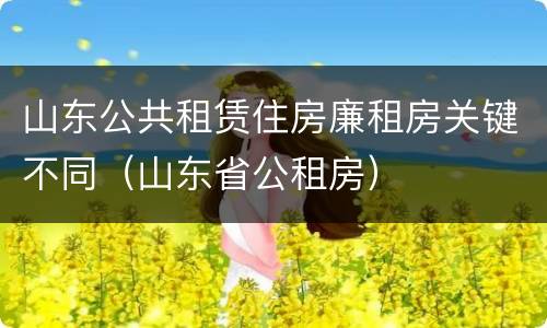 山东公共租赁住房廉租房关键不同（山东省公租房）