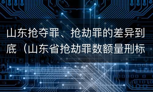 山东抢夺罪、抢劫罪的差异到底（山东省抢劫罪数额量刑标准）