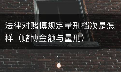 法律对赌博规定量刑档次是怎样（赌博金额与量刑）