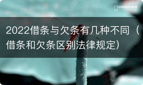 2022借条与欠条有几种不同（借条和欠条区别法律规定）