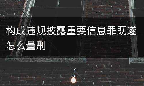 构成违规披露重要信息罪既遂怎么量刑