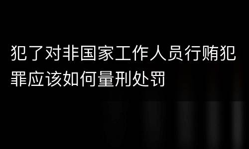 犯了对非国家工作人员行贿犯罪应该如何量刑处罚