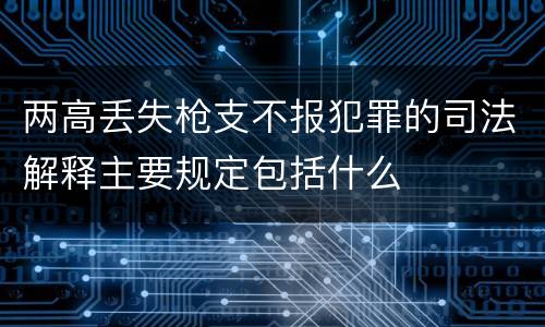 两高丢失枪支不报犯罪的司法解释主要规定包括什么