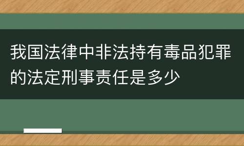 我国法律中非法持有毒品犯罪的法定刑事责任是多少