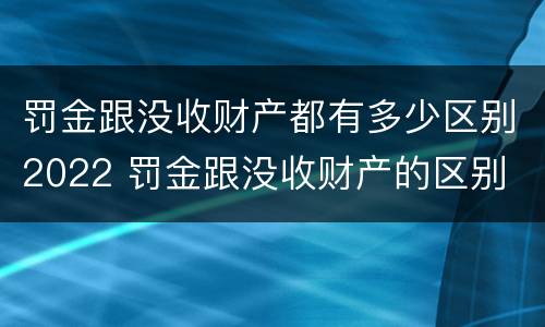 罚金跟没收财产都有多少区别2022 罚金跟没收财产的区别