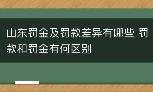 山东罚金及罚款差异有哪些 罚款和罚金有何区别