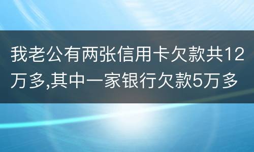 我老公有两张信用卡欠款共12万多,其中一家银行欠款5万多