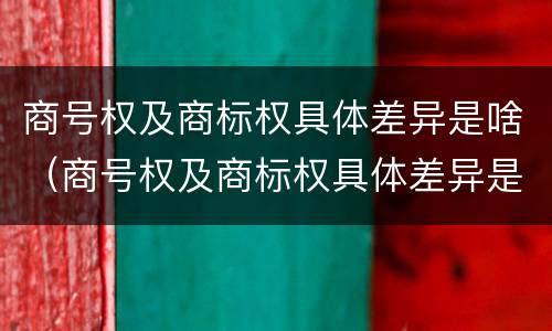 商号权及商标权具体差异是啥（商号权及商标权具体差异是啥）