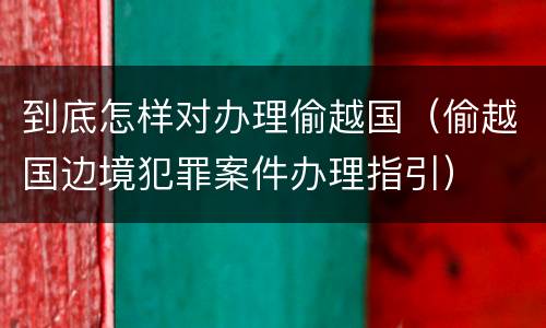 到底怎样对办理偷越国（偷越国边境犯罪案件办理指引）