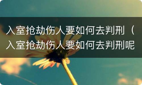 入室抢劫伤人要如何去判刑（入室抢劫伤人要如何去判刑呢）