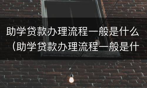 助学贷款办理流程一般是什么（助学贷款办理流程一般是什么时候）